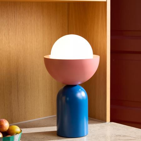 OSRAM Tischleuchte Decor Bowl Table in Blau/ Rosa Ø 20 cm aus Stahl mit E14 Fassung