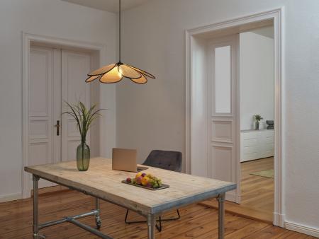 OSRAM Pendelleuchte Decor Rattan Daisy aus Rattan|Stahl mit E27 Fassung beige - Ø 69 cm