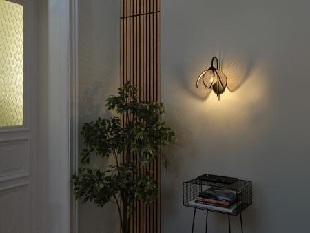 OSRAM Wandleuchte Decor Rattan Lotus aus Rattan|Stahl mit E27 Fassung beige