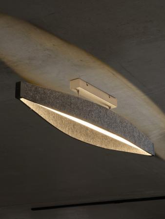 Osram Deckenleuchte Decor Flat Felt in Dunkelgrau mit warmweißem Licht - Auffällige Leuchte aus Filz