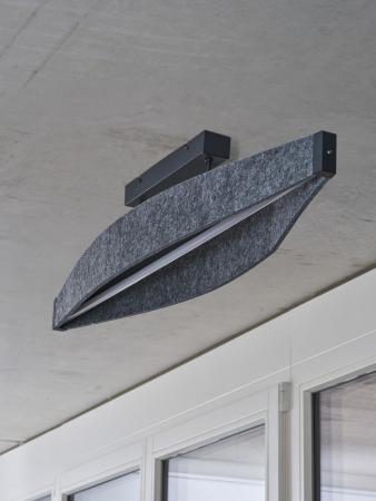Osram Deckenleuchte Decor Flat Felt in Dunkelgrau mit warmweißem Licht - Auffällige Leuchte aus Filz