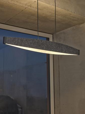 Osram Pendelleuchte Decor Flat Felt in Dunkelgrau mit warmweißem Licht - Auffällige Leuchte aus Filz
