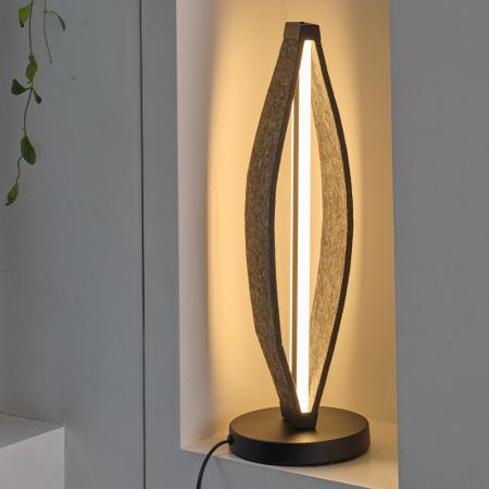 Osram Tischleuchte Decor Flat Felt in Dunkelgrau mit warmweißem Licht - Auffällige Leuchte aus Filz