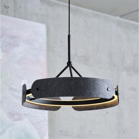 Osram Pendelleuchte Decor Curve Felt in Dunkelgrau mit warmweißem Licht Ø 43 cm - Auffällige Leuchte aus Filz