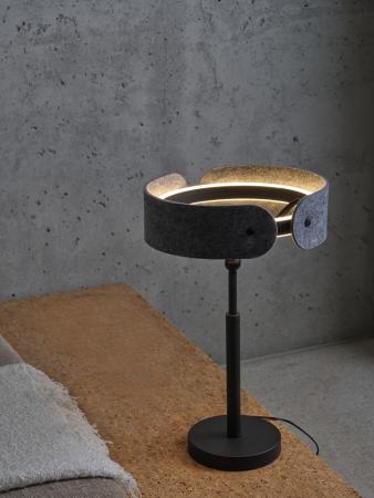 Osram Tischleuchte Decor Curve Felt in Dunkelgrau mit warmweißem Licht Ø 27 cm - Auffällige Leuchte aus Filz