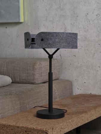 Osram Tischleuchte Decor Curve Felt in Dunkelgrau mit warmweißem Licht Ø 27 cm - Auffällige Leuchte aus Filz
