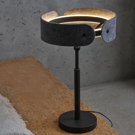 Osram Tischleuchte Decor Curve Felt in Dunkelgrau mit warmweißem Licht Ø 27 cm - Auffällige Leuchte aus Filz