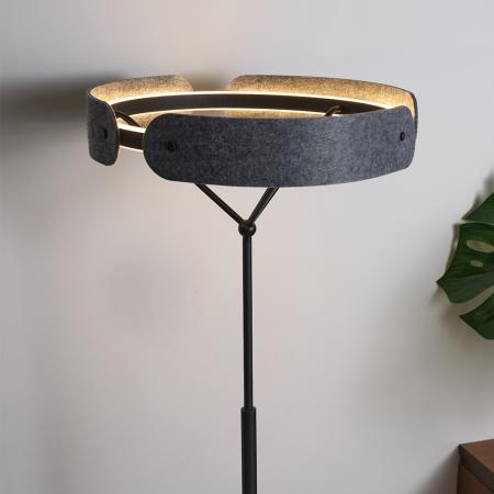 Osram Stehleuchte Decor Curve Felt in Dunkelgrau mit warmweißem Licht Ø 43 cm - Auffällige Leuchte aus Filz