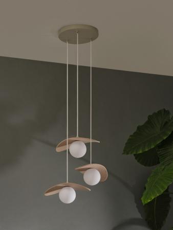 Osram Pendelleuchte Decor Pearl in Beige mit G9 Fassungen - Auffällige Leuchte aus Filz / Stahl / Glaskugel
