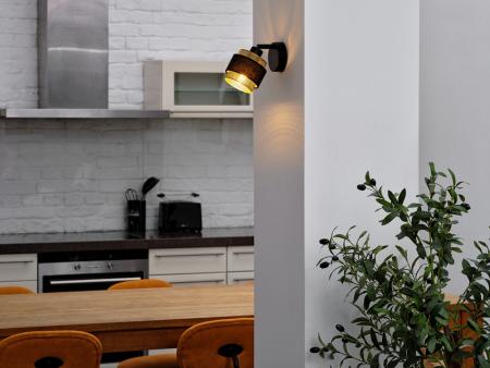 Osram 1-er Decor Hornet schwenkbarer Decken-/Wandspot in Schwarz / Gold mit E14 Leuchtmittel für warmweißes Licht