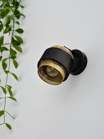 Osram 1-er Decor Hornet schwenkbarer Decken-/Wandspot in Schwarz / Gold mit E14 Leuchtmittel für warmweißes Licht