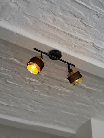 Osram 2-er Decor Hornet schwenkbarer Decken-/Wandspot in Schwarz / Gold mit E14 Leuchtmittel für warmweißes Licht