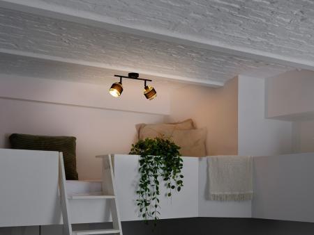 Osram 3-er Decor Hornet Decken-/Wandspot in Schwarz / Gold mit E14 Leuchtmittel für warmweißes Licht - schwenkbar durch Kugelgelenk