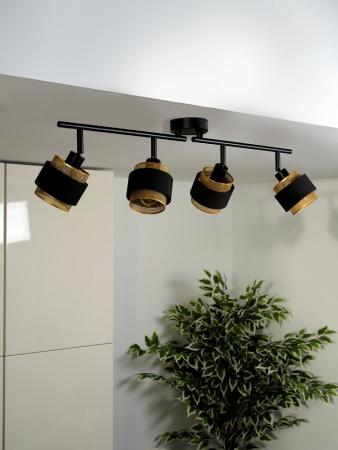 Osram 4-er Decor Hornet Deckenstrahler in Schwarz / Gold mit E14 Leuchtmittel für warmweißes Licht - 2 Arme und einzelne Köpfe schwenkbar