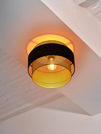 Osram Deckenleuchte Decor Hornet in Schwarz / Gold mit E27 Fassung Ø 30 cm - gelungene Symbiose aus Stahl und Polyester-Baumwolle