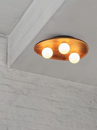 OSRAM Deckenleuchte Decor Acacia Nest aus Holz mit G9 Fassungen braun - mit matter Glaskugel