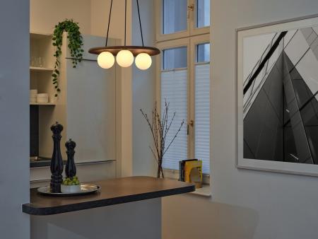 OSRAM Pendelleuchte Decor Acacia Nest aus Holz mit G9 Fassungen braun - mit matten Glaskugeln