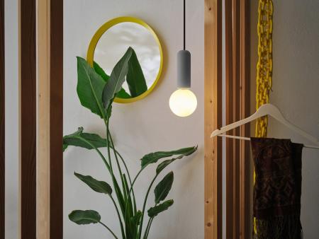 Osram Pendelleuchte Decor Conrete Mic mit G9 Fassung aus Beton mit Glaskugel in Anthrazit