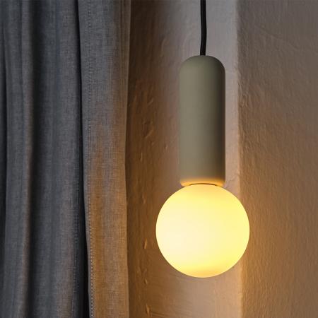 Osram Pendelleuchte Decor Conrete Mic mit G9 Fassung aus Beton mit Glaskugel in Beige