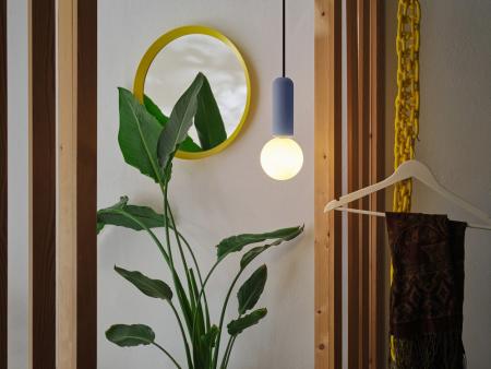 Osram Pendelleuchte Decor Conrete Mic mit G9 Fassung aus Beton mit Glaskugel in Blau