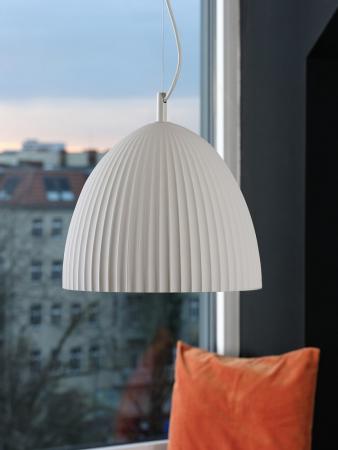 Osram Pendelleuchte Decor Plaster Routes Bell aus Gips in Weiß mit E27 Fassung