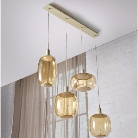 OSRAM Decor Pendant Needle Linear Beige aus Stahl - Pendelleuchte mit 4 x E27 Fassung ohne Leuchtmittel