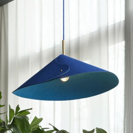 OSRAM Pendelleuchte Decor Flip in Blau Ø 50 cm - Auffällige Leuchte aus Filz mit E27 Fassung