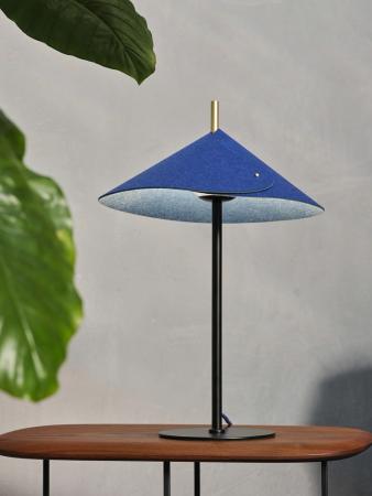 OSRAM Tischleuchte Decor Flip in Blau Ø 35 cm - Auffällige Leuchte aus Filz mit G9  Fassung