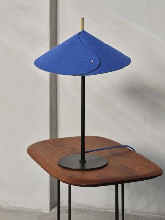 OSRAM Tischleuchte Decor Flip in Blau Ø 35 cm - Auffällige Leuchte aus Filz mit G9  Fassung