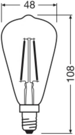Osram E14 LED Vintage 1906 Edison Filament Lampe dimmbar 2,8W wie 25W 2200K extra warmweiß Bernsteinfarbe