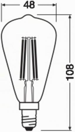 Osram E14 LED Vintage 1906 Edison Filament Lampe dimmbar 4,8W wie 32W 2200K extra warmweiß Bernsteinfarbe