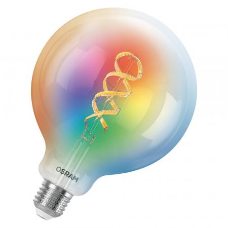 OSRAM E27 SMART+ MATTER LED-Lampe Globe 125 Filament kompatibel mit Google, Alexa, Apple 4,8W Multicolor 2700-6500K