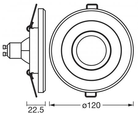 OSRAM Concrete Spot GU10 Dark 4,5W Satin Nickel Einbaustrahler IP20 - Einbaudurchmesser 68mm, Einbautiefe 115mm