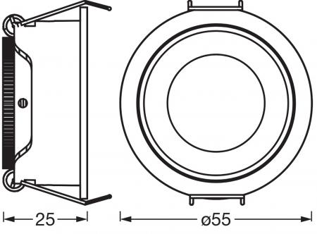3er Set OSRAM LED Spot PAR11 Recess GU10 Dim 3W 827 Einbaustrahler dimmbar Sandweiß IP20 - Einbaudurchmesser 52mm, Einbautiefe 115mm
