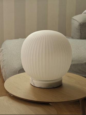 OSRAM DECOR GLASS LANTERN MARBLE TABLE E27 TISCHLEUCHTE Marmor/Glas