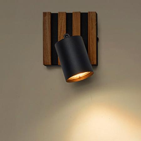 OSRAM Spot Acoustic GU10 LED Spot Leuchte Industrial Style Schwarz Holz IP20