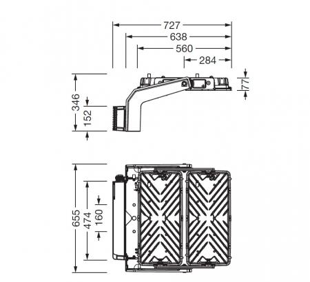 Siteco Fluter Floodlight FL 11 maxi, Fluter, PL33T, asymmetrisch strahlend 5000K