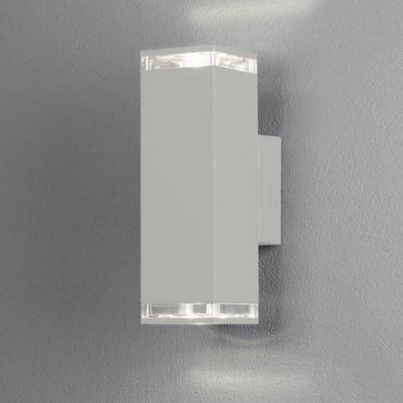 Konstsmide 407-250 Antares Wandleuchte weiß lackiertes Aluminium, klares Acrylglas