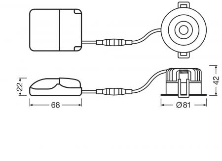 LEDVANCE Spot fix 8W 2700K LED Einbauleuchte dimmbar IP44 schwarz