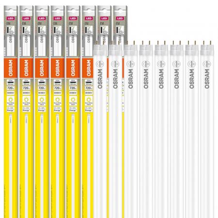 8er Sparset 60cm Osram G13 T8 LED Röhren EM 6,6 W wie 18W 3000K warmweiß KVG PLASTIC