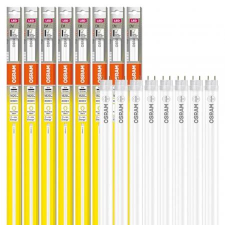 8 x 120cm Osram G13 T8 LED Röhre EM 15 W wie 36W 3000K warmweiß KVG PLASTIC