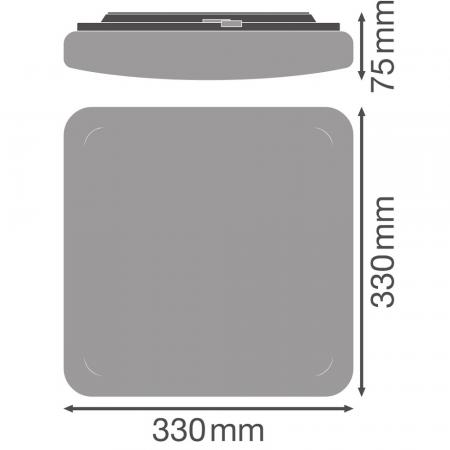 LEDVANCE Surface Square 330 LED Decken-/Wandleuchte IP44 24W 3CCT von warm- bis kaltweiß einstellbar Treppenlicht Treppenhaus Beleuchtung