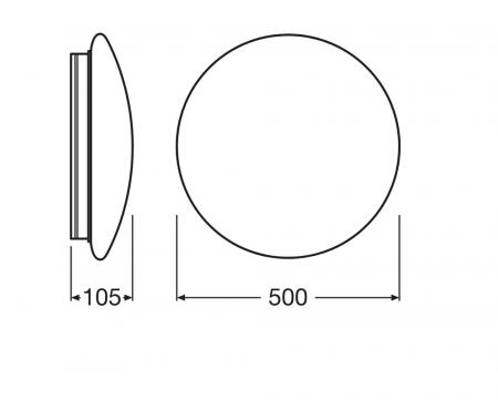 LEDVANCE Surface Circular LED 500 Decken-/Wandleuchte mit Sensor IP44 42W 4000K neutralweiß Lichtstärke einstellbar