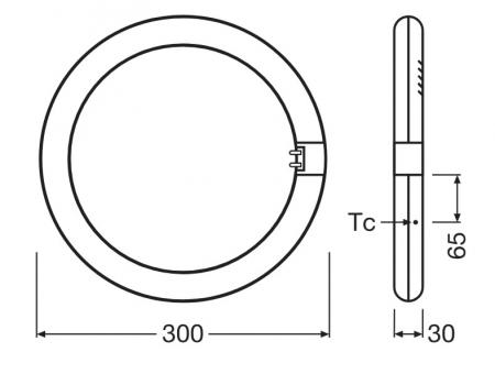 Ledvance T9 LED Röhre TUBE C 32 EM V 18.3W 830 wie 32W G10q Ringform warmweiß 3000K