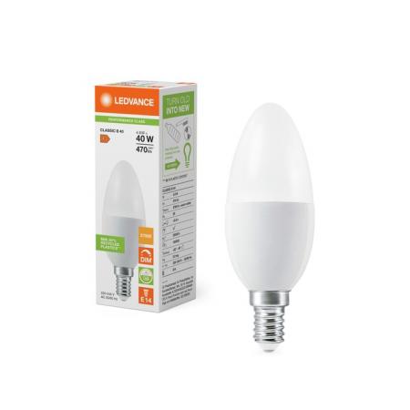 Ledvance E14 LED Kerzenlampe Classic matt dimmbar 4,9W wie 40W 2700K warmweißes Licht