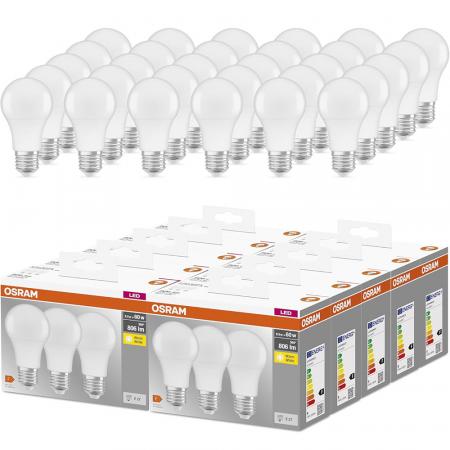30er-Pack Osram E27 LED Leuchtmittel matt 8,5W wie 60W Warmweißes Licht