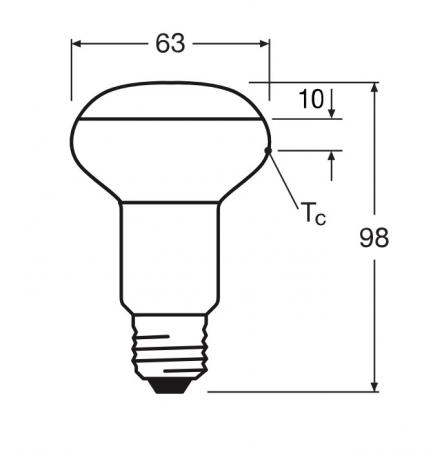Ledvance E27 R63 Reflektorlampe 36° 4,9W wie 60W dimmbarer Strahler mit warmweißem Licht 2700K hohe Farbwiedergabe 90Ra