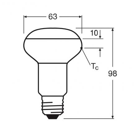 Ledvance E27 R63 Reflektorlampe 36° 4,8W wie 60W Strahler mit warmweißem Licht 2700K