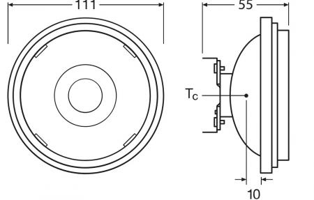 Ledvance G53 AR111 50 Reflektor 24° 7,4W wie 50W dimmbarer Strahler mit warmweißem Licht 2700K 97Ra
