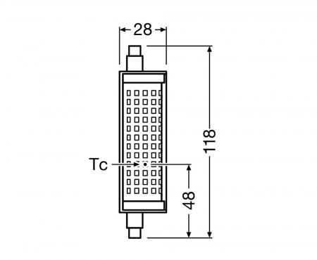 Ledvance LINE R7s 118mm LED Stablampe 18,2W wie 150 Watt warmweißes Licht dimmbar